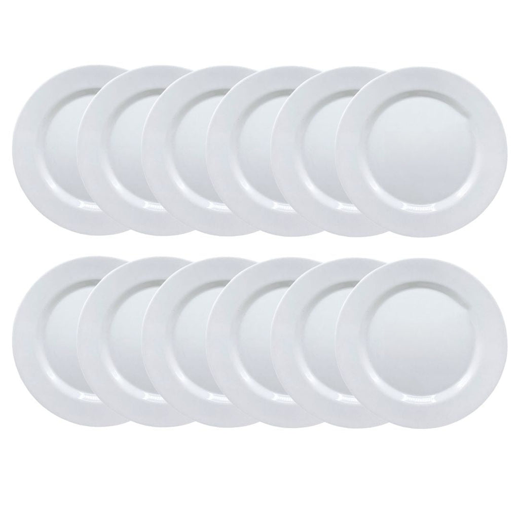 Kit 12 Pratos de Sobremesa de Melamina Sicília 23 cm