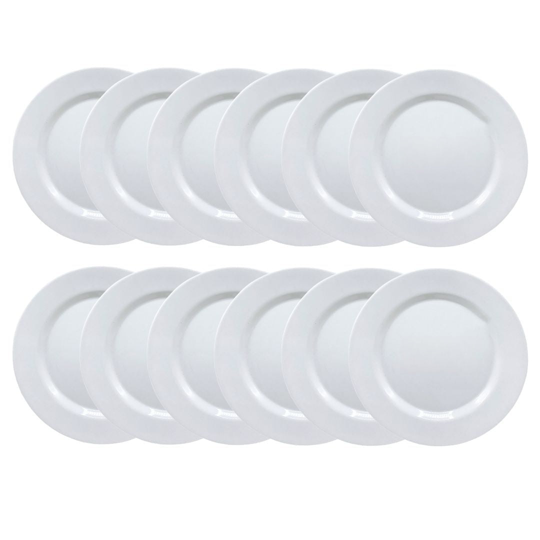 Kit 12 Pratos de Sobremesa de Melamina Sicília 23 cm