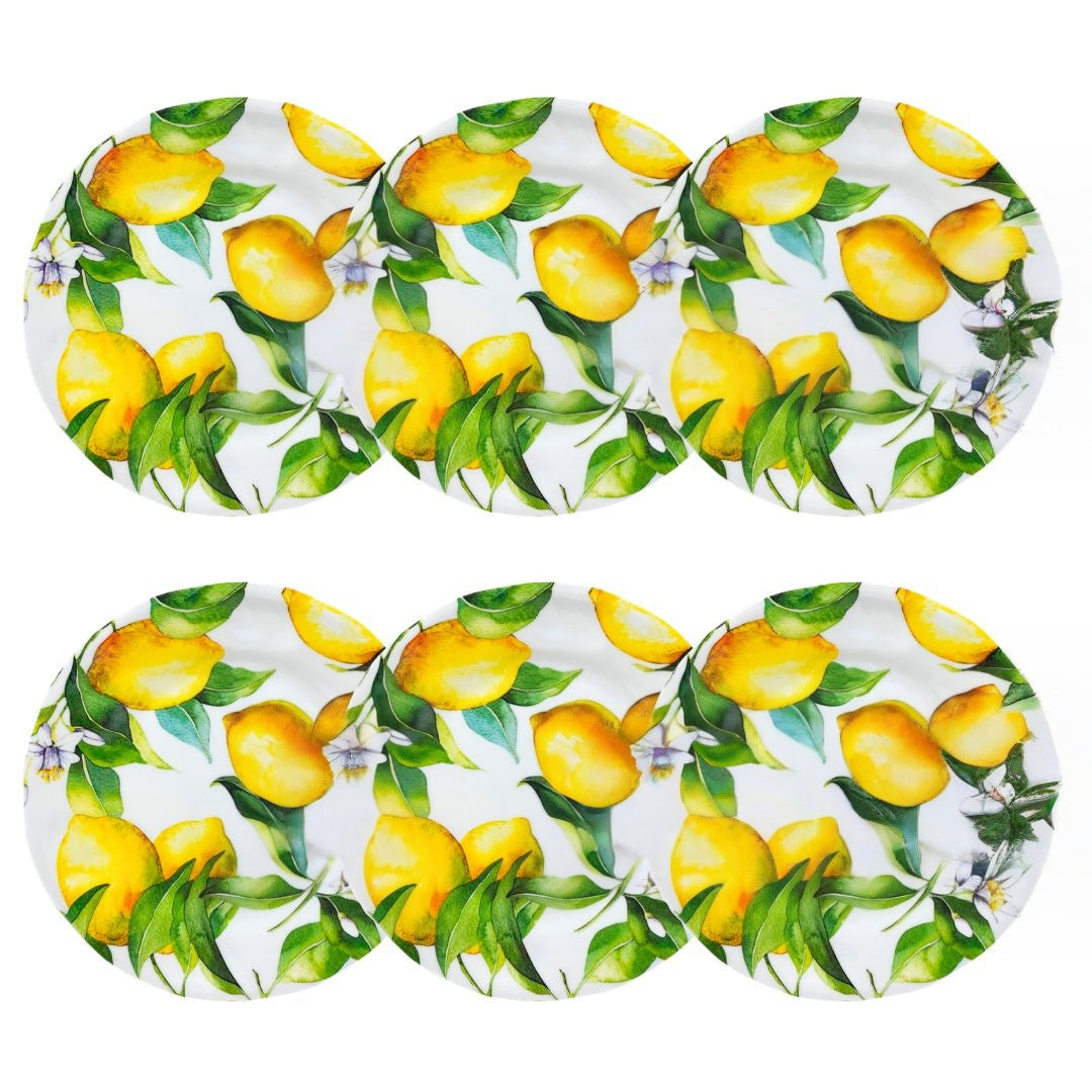 Kit 6 Pratos Rasos de Melamina Sicília