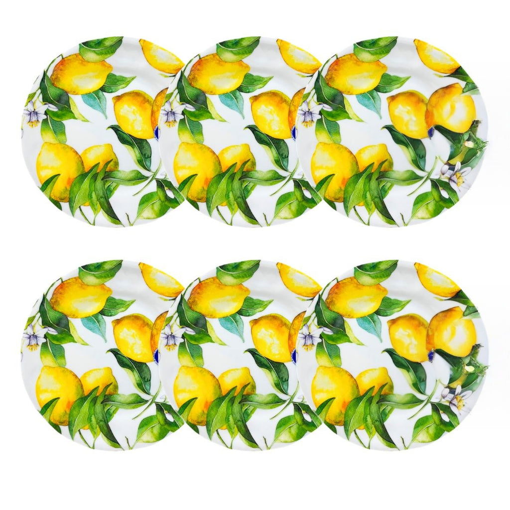Kit 6 Pratos de Sobremesa de Melamina Sicília 23 cm