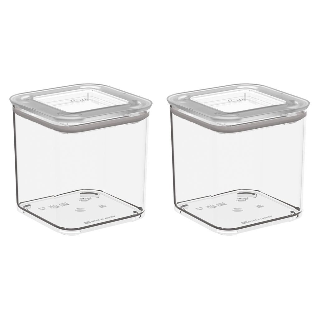 Kit 2 Potes Herméticos Modo Cristal Empilháveis