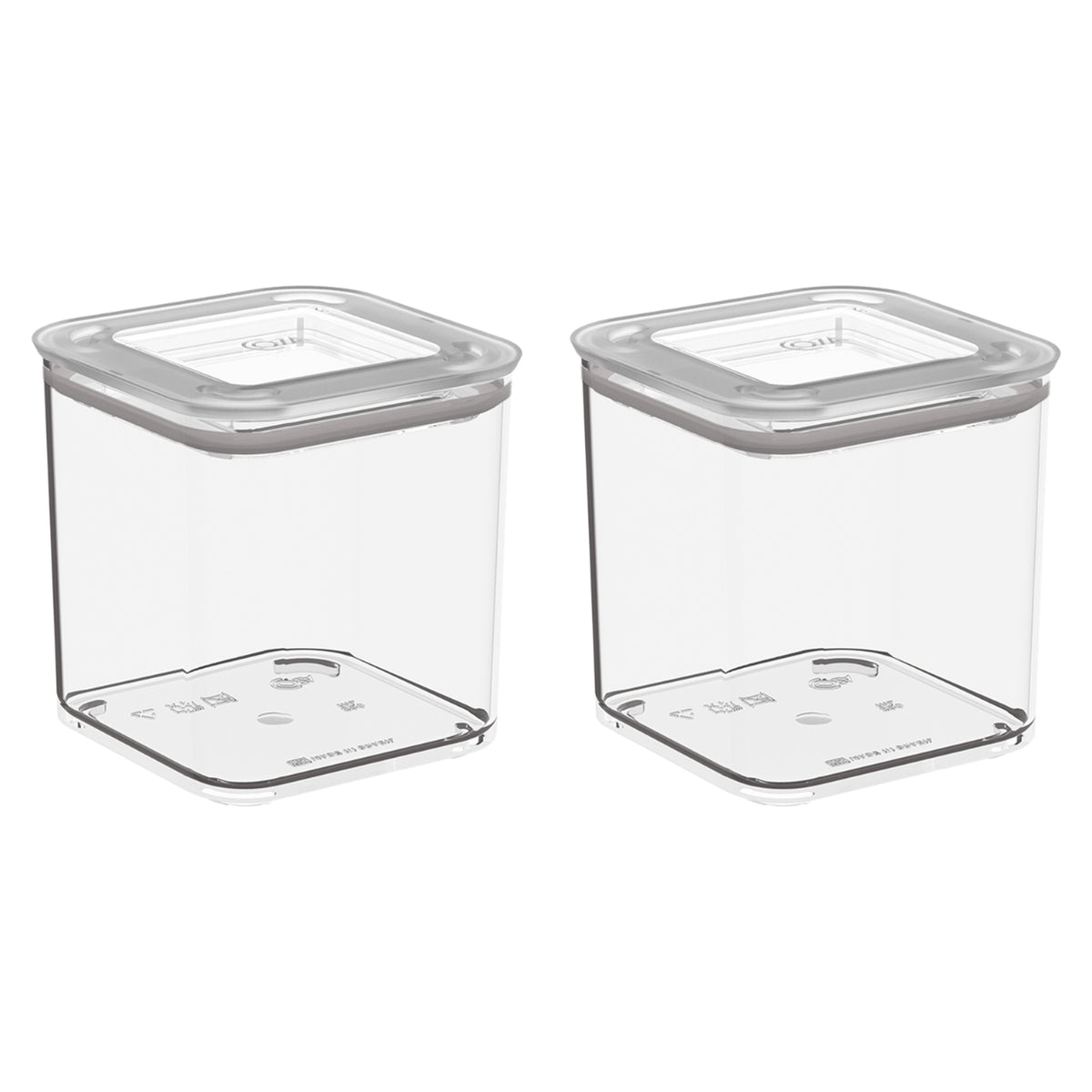 Kit 2 Potes Herméticos Modo Cristal Empilháveis