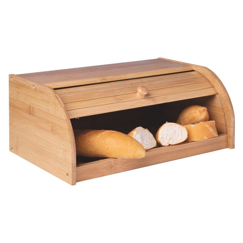 Porta Pão Bambu 40x27cm Tampa Retrátil Cozinha Decoração