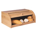 Porta Pão Bambu 40x27cm Tampa Retrátil Cozinha Decoração