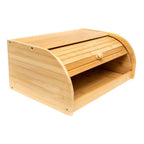 Porta Pão Bambu 40x27cm Tampa Retrátil Cozinha Decoração