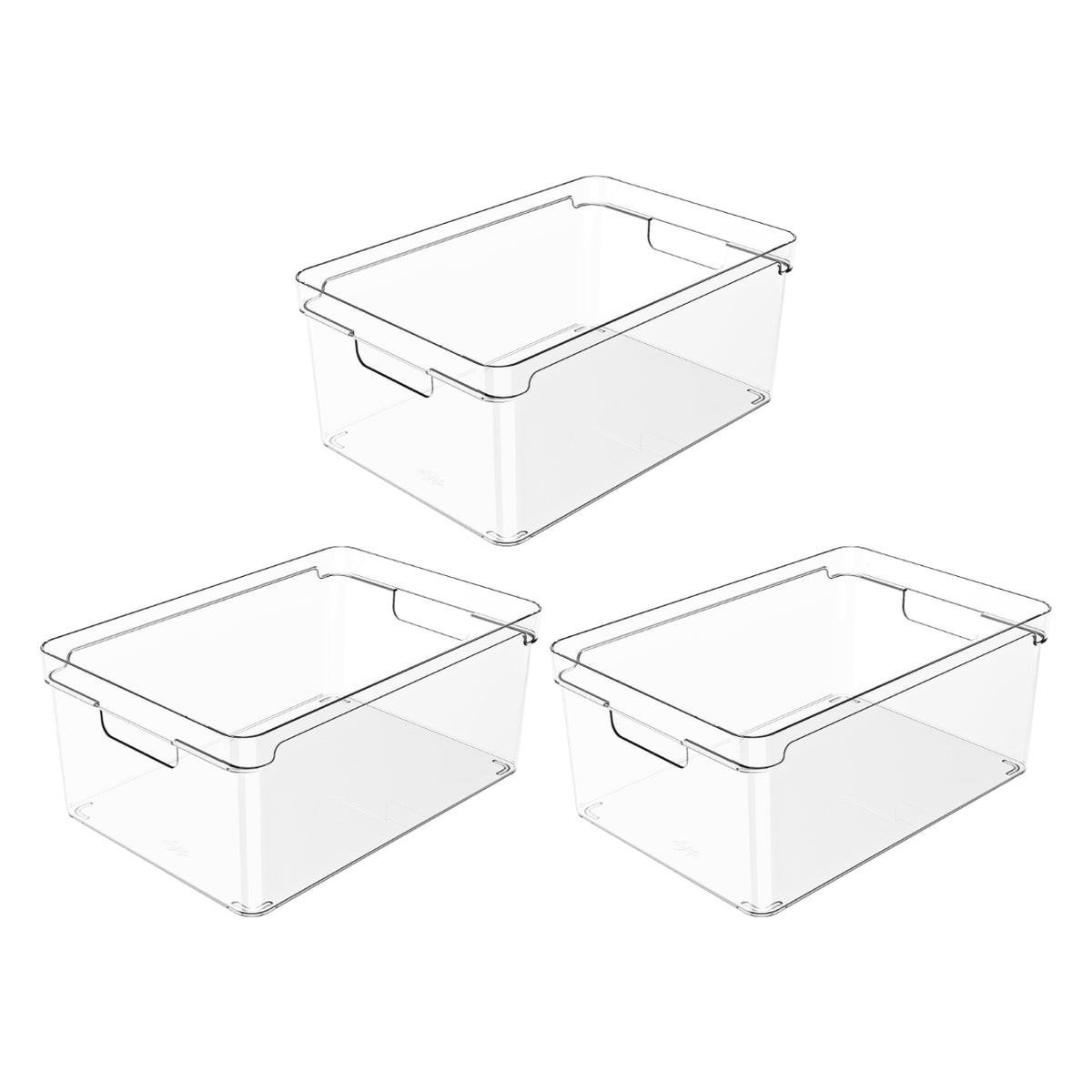 Kit 3 Organizadores Clear Natural 30x20x13 cm