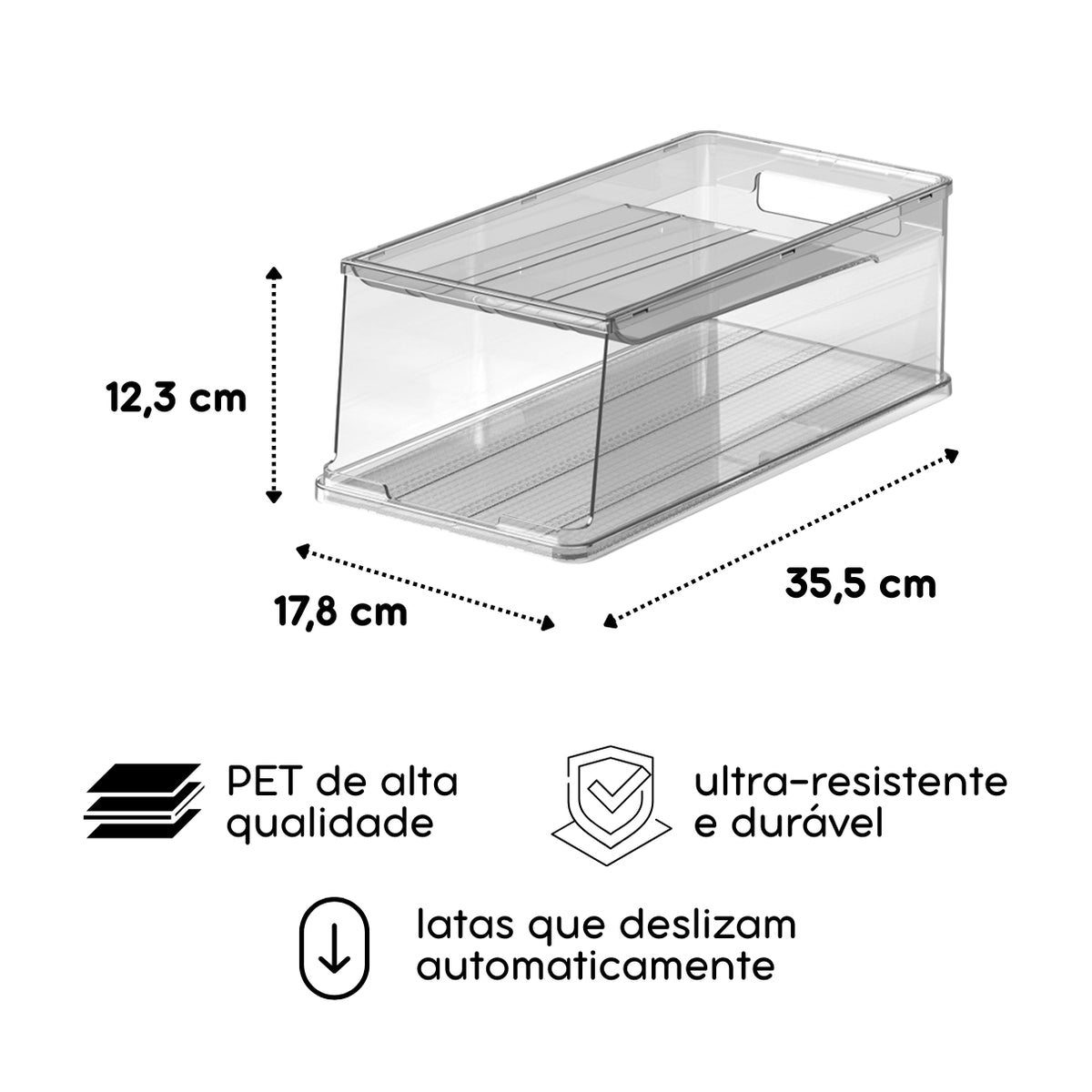 Organizador de Geladeira Dry Cristal 10 Latas
