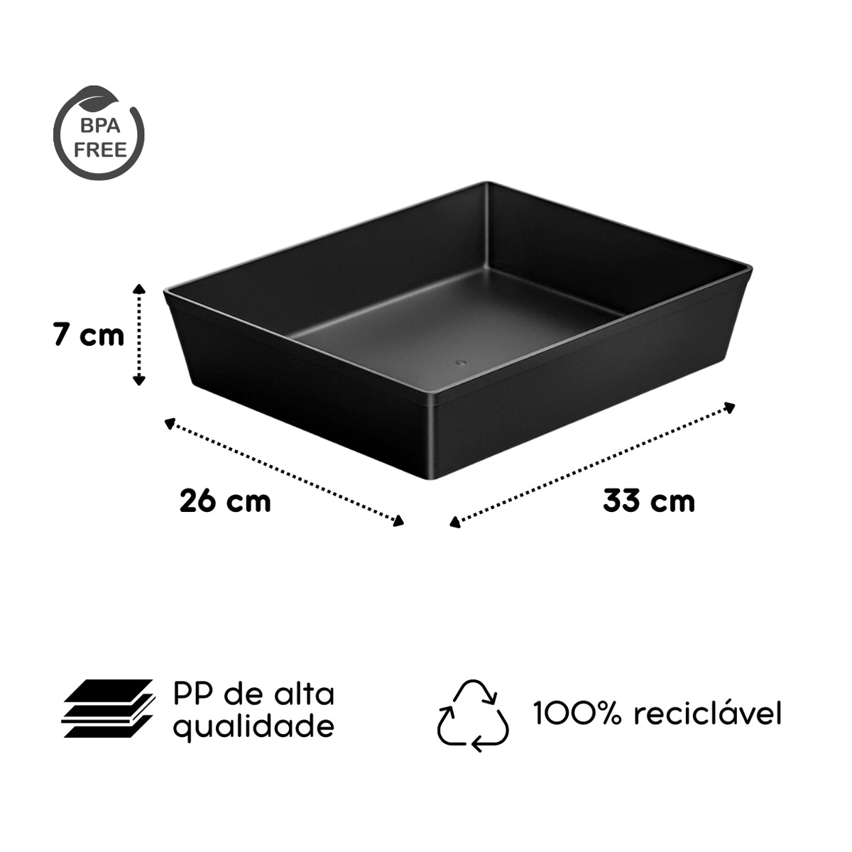 Bandeja Retangular GN 1/3 Uno 32 cm