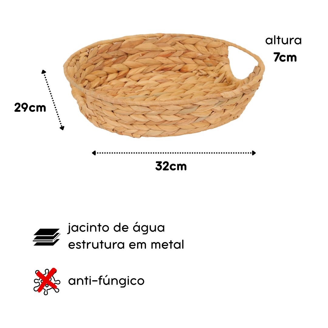 Bandeja Decorativa Multiuso Oval 32x29x7 cm