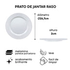 Kit 6 Pratos Rasos de Melamina Sicília