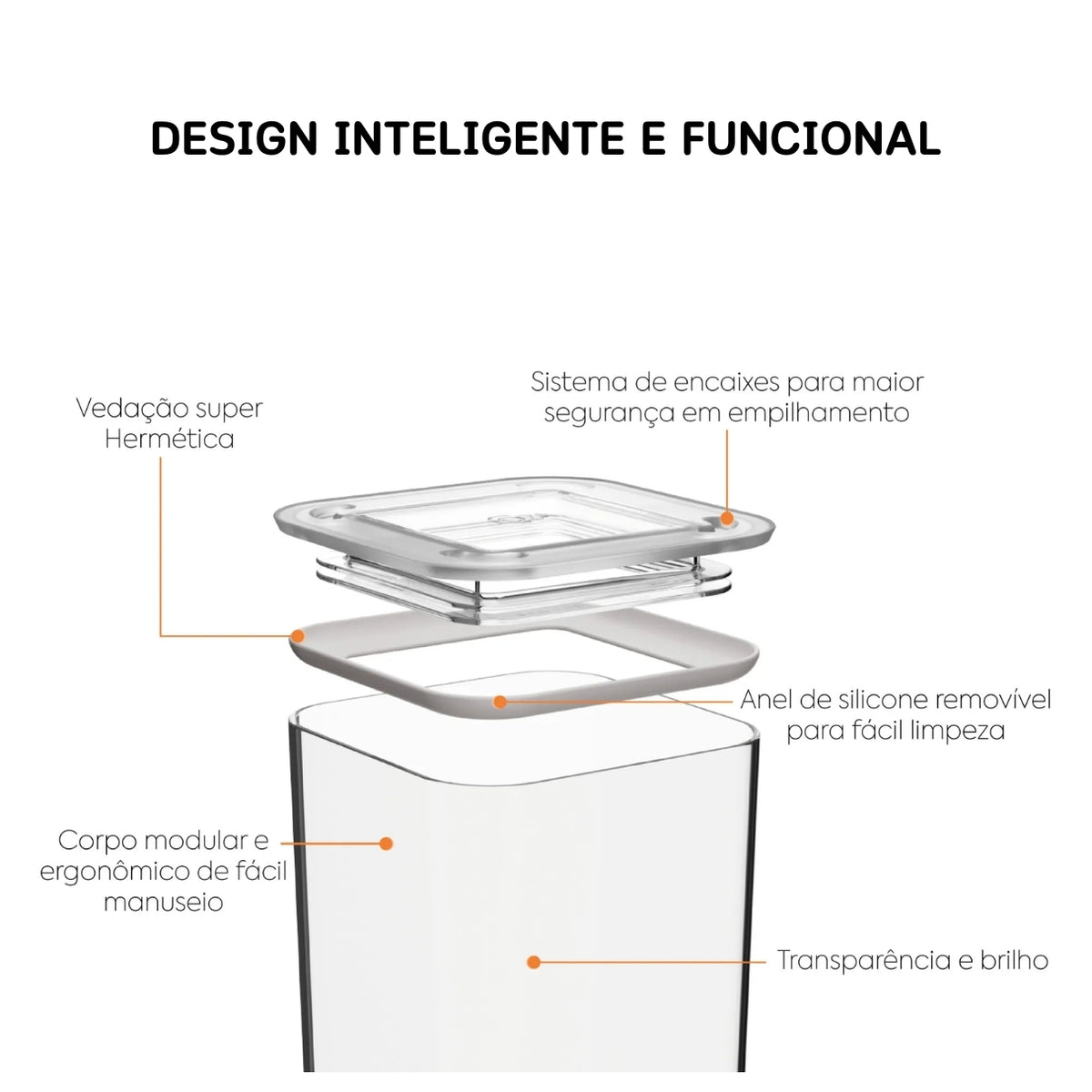 Pote Hermético Modo Cristal para Alimentos