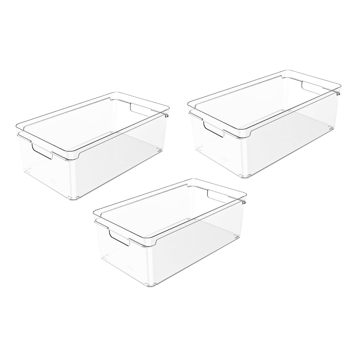 Kit 3 Organizadores Clear Natural 37x20x13 cm