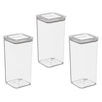 Kit 3 Potes Herméticos Modo Cristal Empilháveis