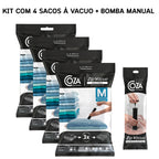Kit 4 Sacos a Vácuo Zip M 65x45 cm com Bomba