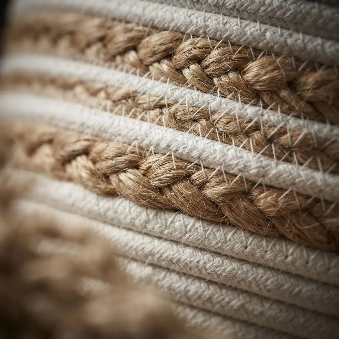 Cesto Redondo de Algodão e Seagrass