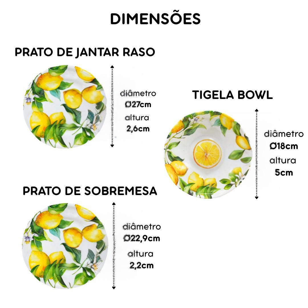 Jogo de Jantar 12 Peças de Melamina Sem BPA