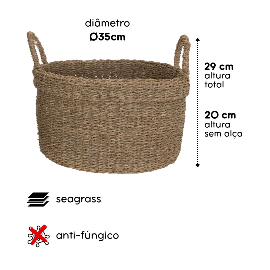 Cesto Redondo de Seagrass 35x20 cm