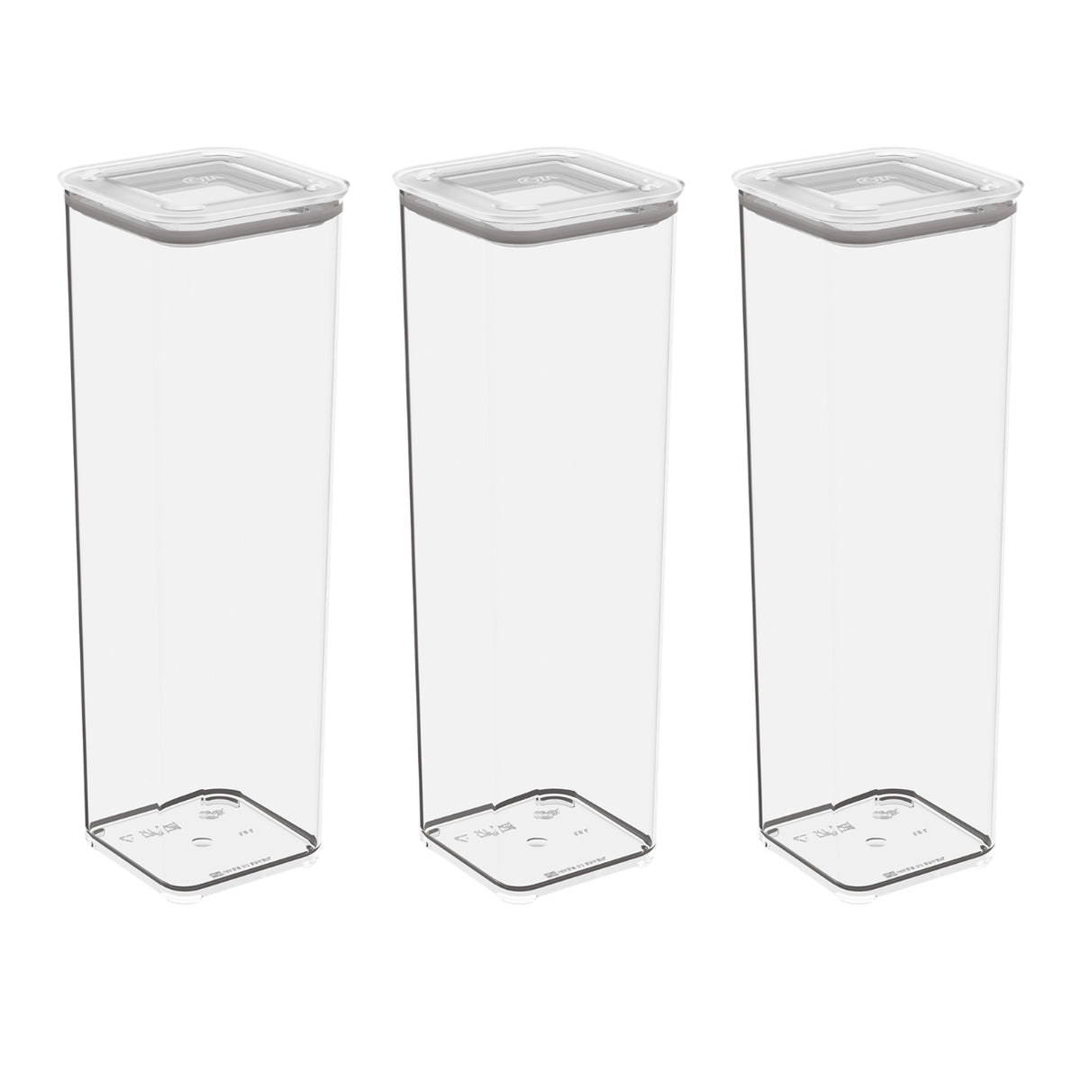 Kit 3 Potes Herméticos Modo Cristal Empilháveis