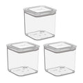 Kit 3 Potes Herméticos Modo Cristal Empilháveis