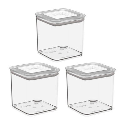 Kit 3 Potes Herméticos Modo Cristal Empilháveis