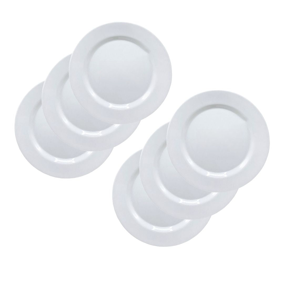Kit 6 Pratos de Sobremesa de Melamina Sicília 23 cm