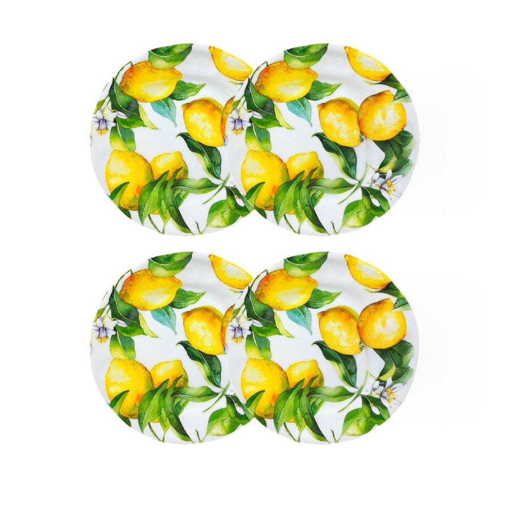 Kit 4 Pratos de Sobremesa de Melamina Sicília 23 cm