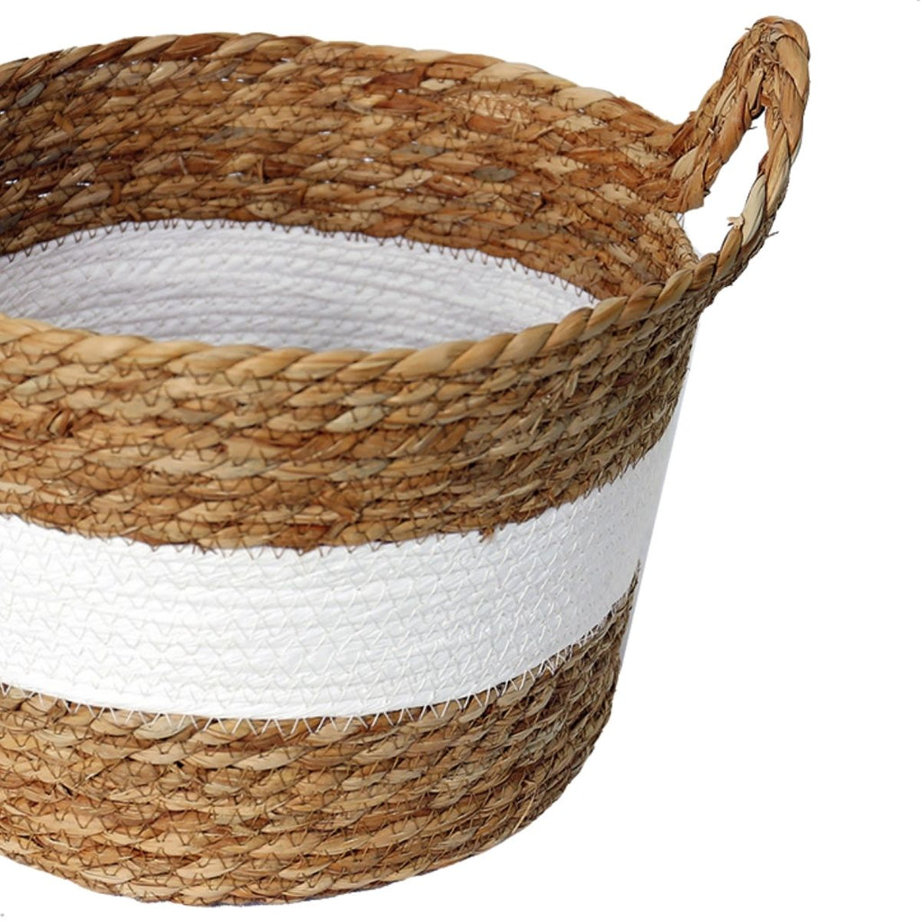 Cesto Decorativo Seagrass Trançado com Alça Boho