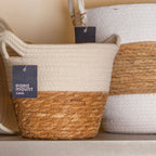 Cesto Decorativo Seagrass Trançado com Alça Boho