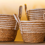 Cesto Decorativo Seagrass Trançado com Alça Boho