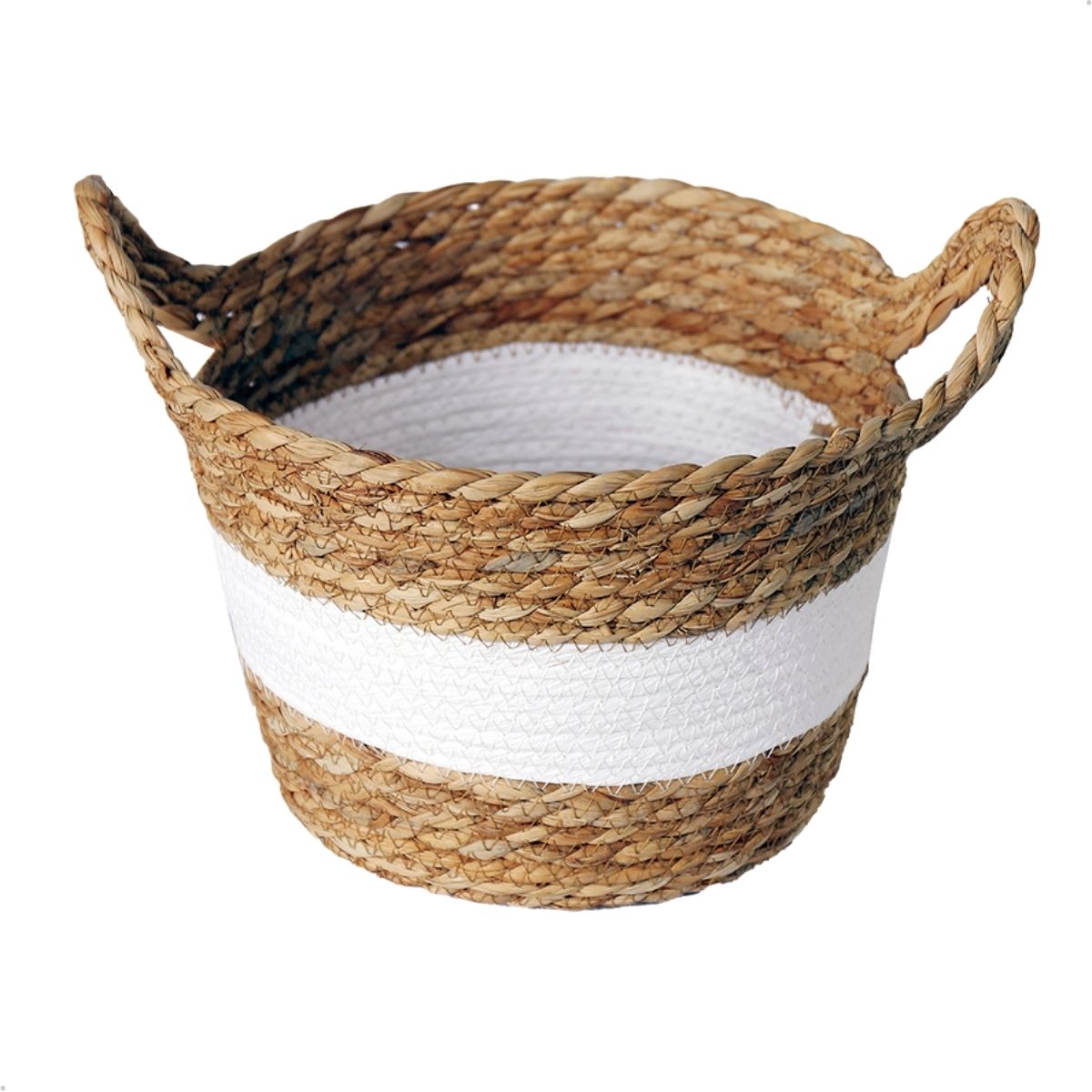 Cesto Decorativo Seagrass Trançado com Alça Boho