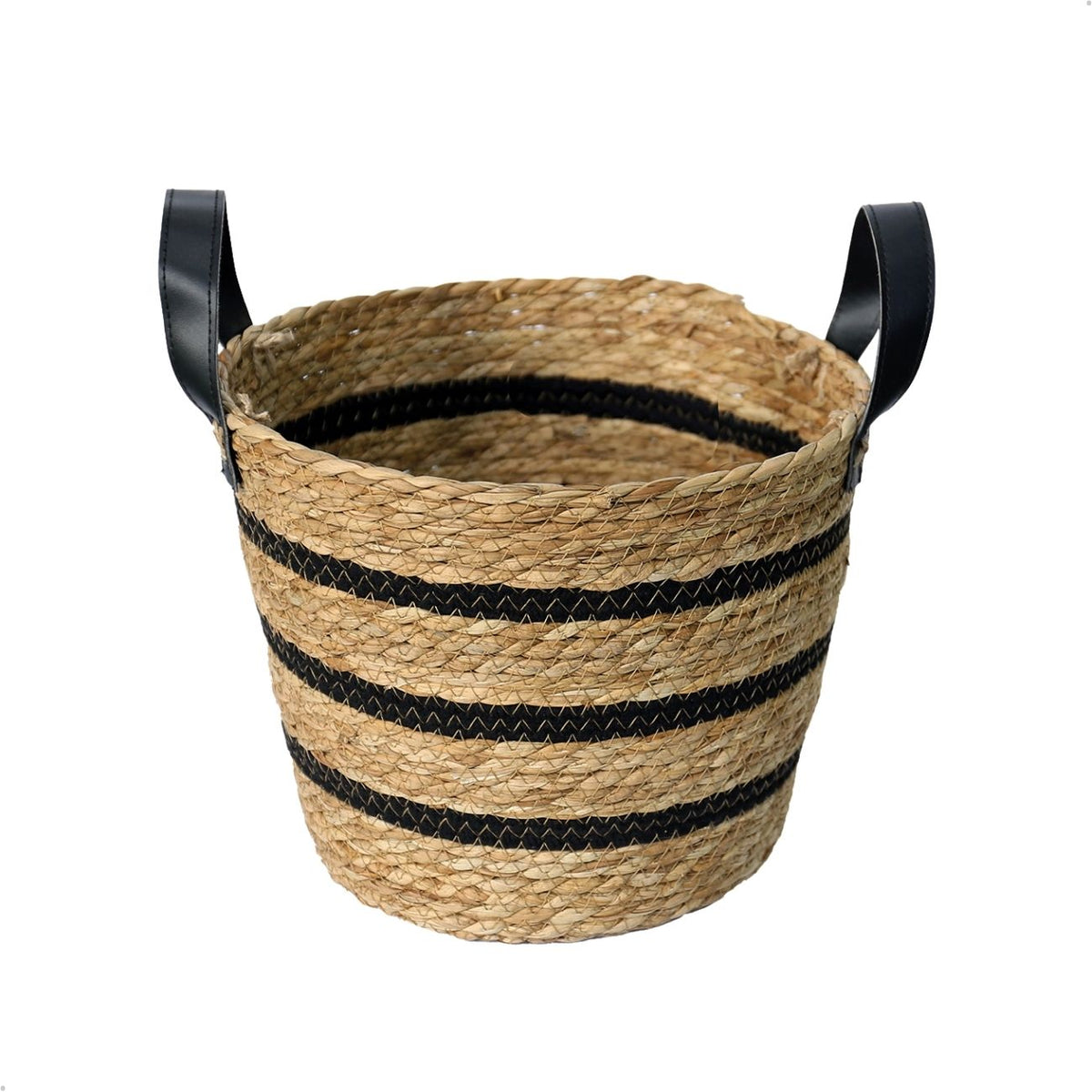 Cesto Decorativo de Fibra Natural e Algodão com Alça