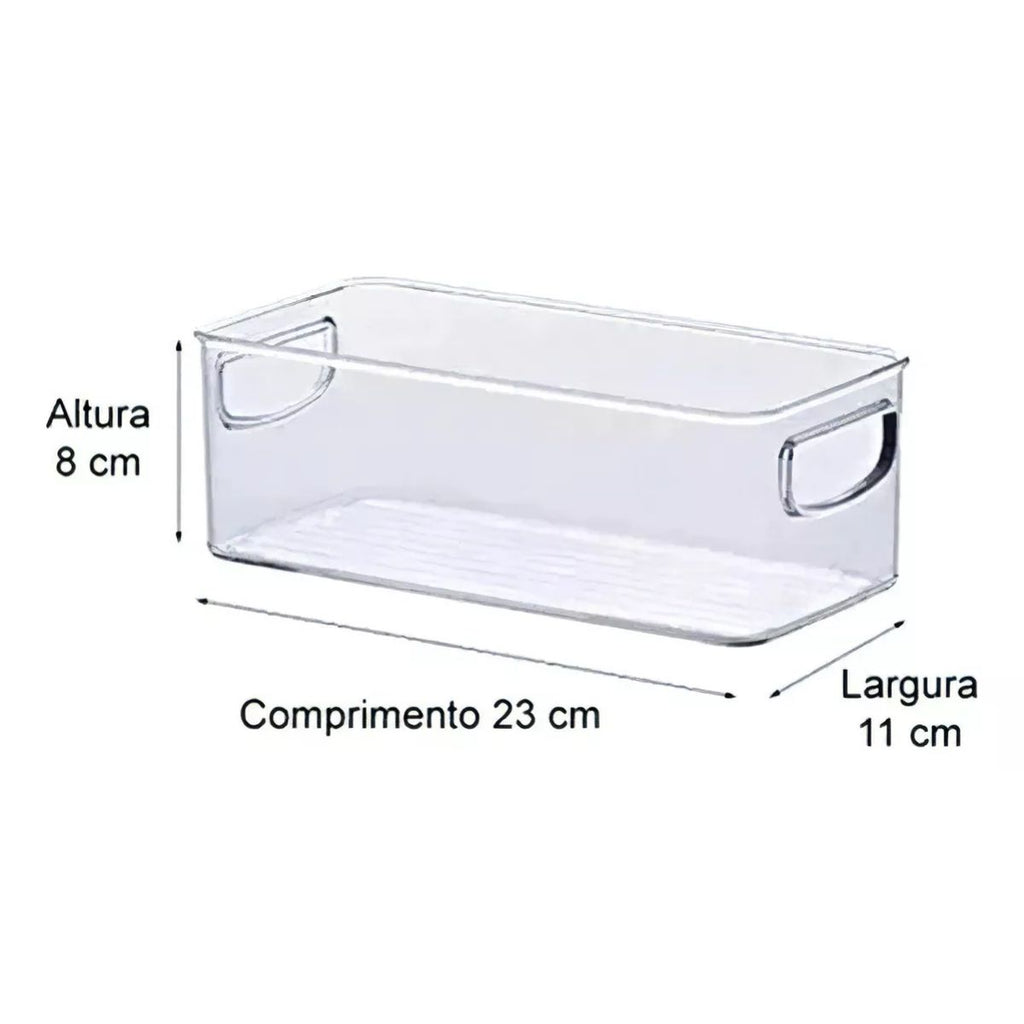 Kit 3 Organizadores Acrílico Transparente 23x11x8cm