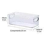 Kit 3 Organizadores Acrílico Transparente 23x11x8cm