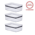 Kit 3 Potes Herméticos Acrílico Transparente Porta Frios 770ml