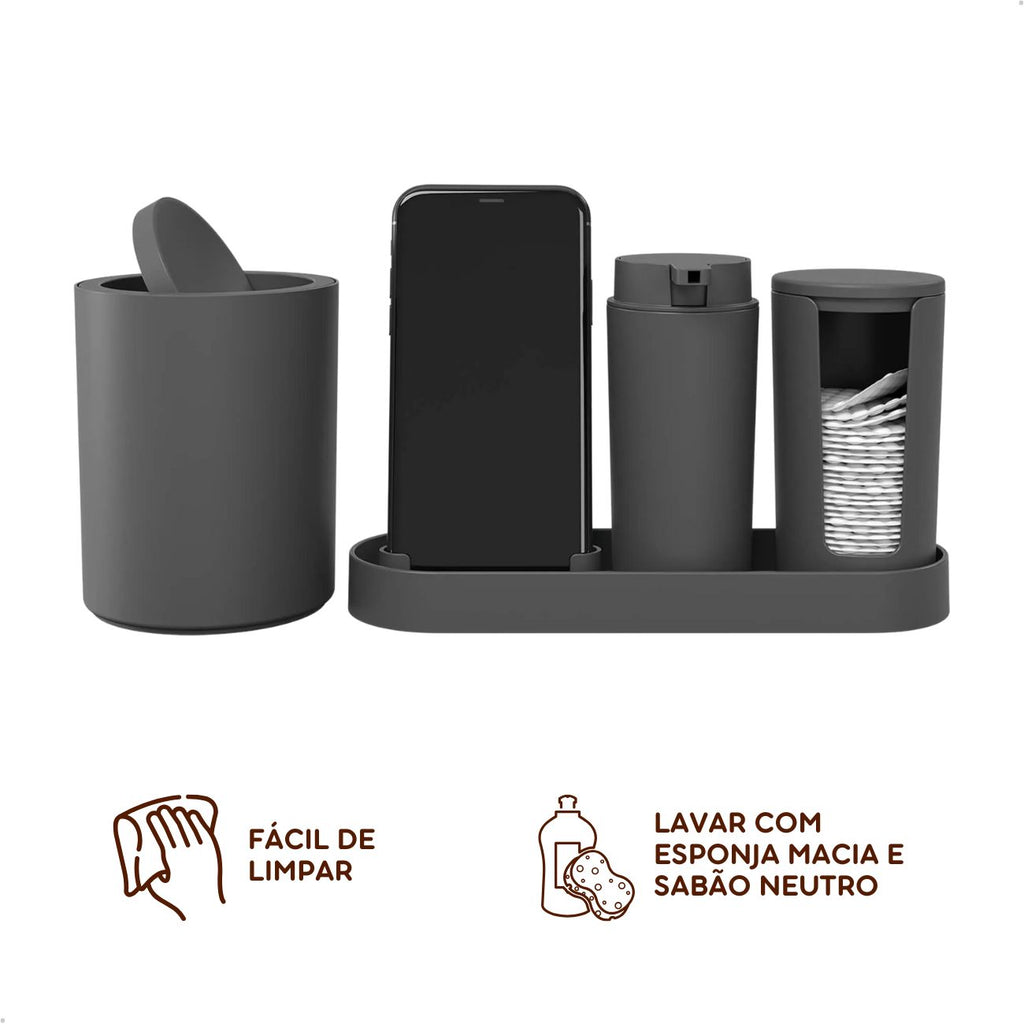 Conjunto Pia Banheiro Soft Clean 4 Peças