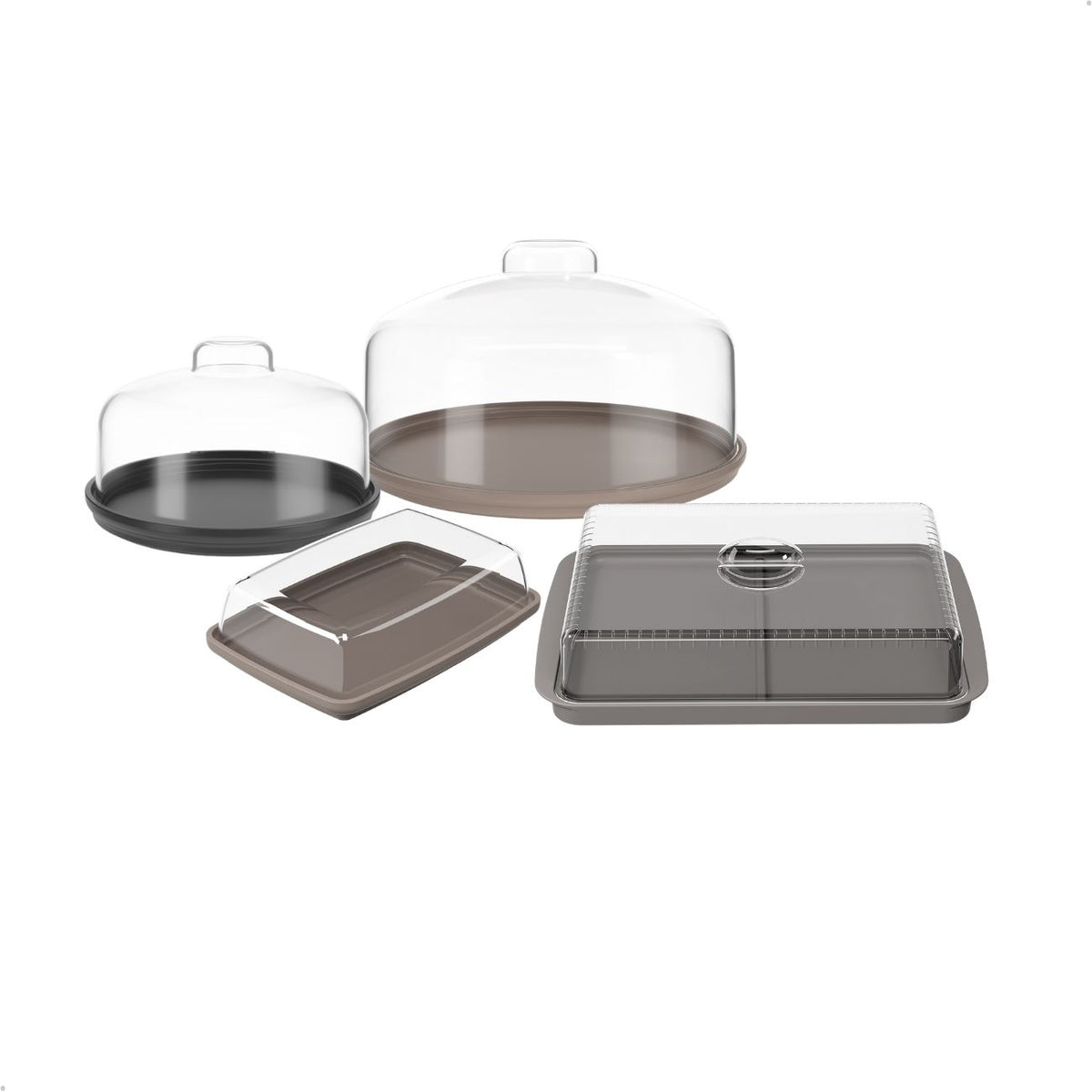 Conjunto Mesa Posta 4 Peças com Tampa de Acrílico