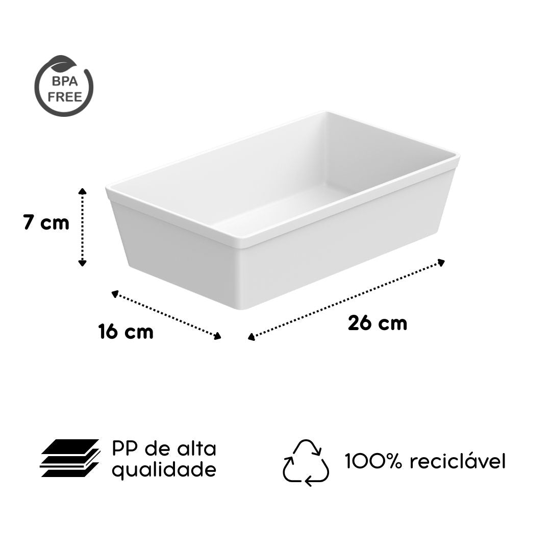 Kit 2 Bandejas Retangulares GN 1/4 Uno 26 cm