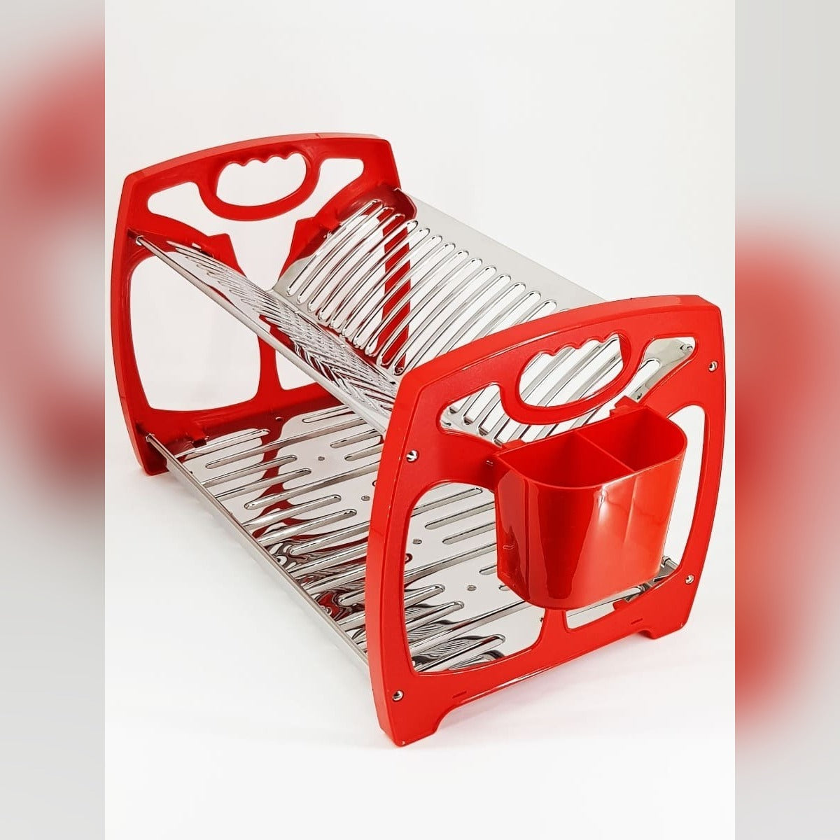 Escorredor de Louça Inox 20 Pratos com Porta-Talheres Removível