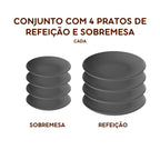Jogo de Pratos de Refeição e Sobremesa Kit com 3 Cada