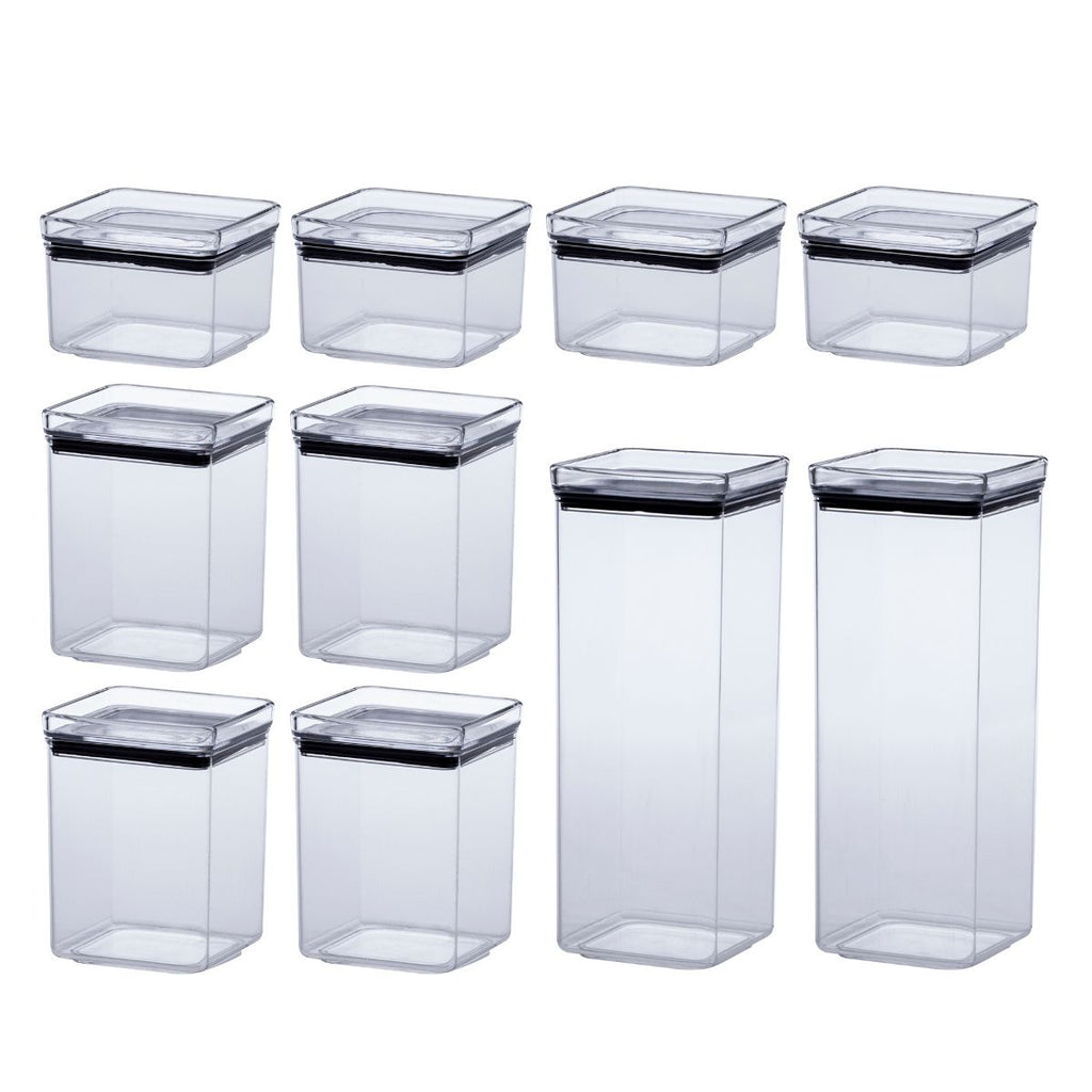 Kit 10 Potes Herméticos Transparentes para Mantimentos