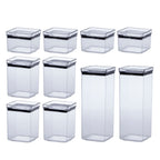 Kit 10 Potes Herméticos Transparentes para Mantimentos