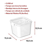 Kit 2 Potes Organizadores Acrílico com Drenagem 2.030ml