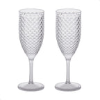 Kit 2 Taças Champagne 350ml Acrílico Transparente