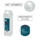 Kit 3 Garrafas de Acrílico 1 Litro Caixa de Leite