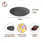 Kit 3 Pratos de Sobremesa 18cm Coloridos