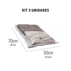 Kit 3 Sacos a Vácuo 50x70cm Organizador de Roupas
