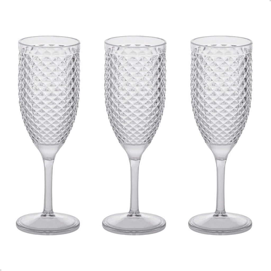 Kit 3 Taças de Casamento Acrílico 350ml Espumante
