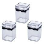 Kit 3 Potes Herméticos Quadrados Acrílico Transparentes