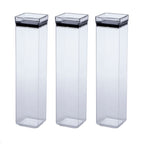Kit 3 Potes Herméticos Quadrados Acrílico Transparentes