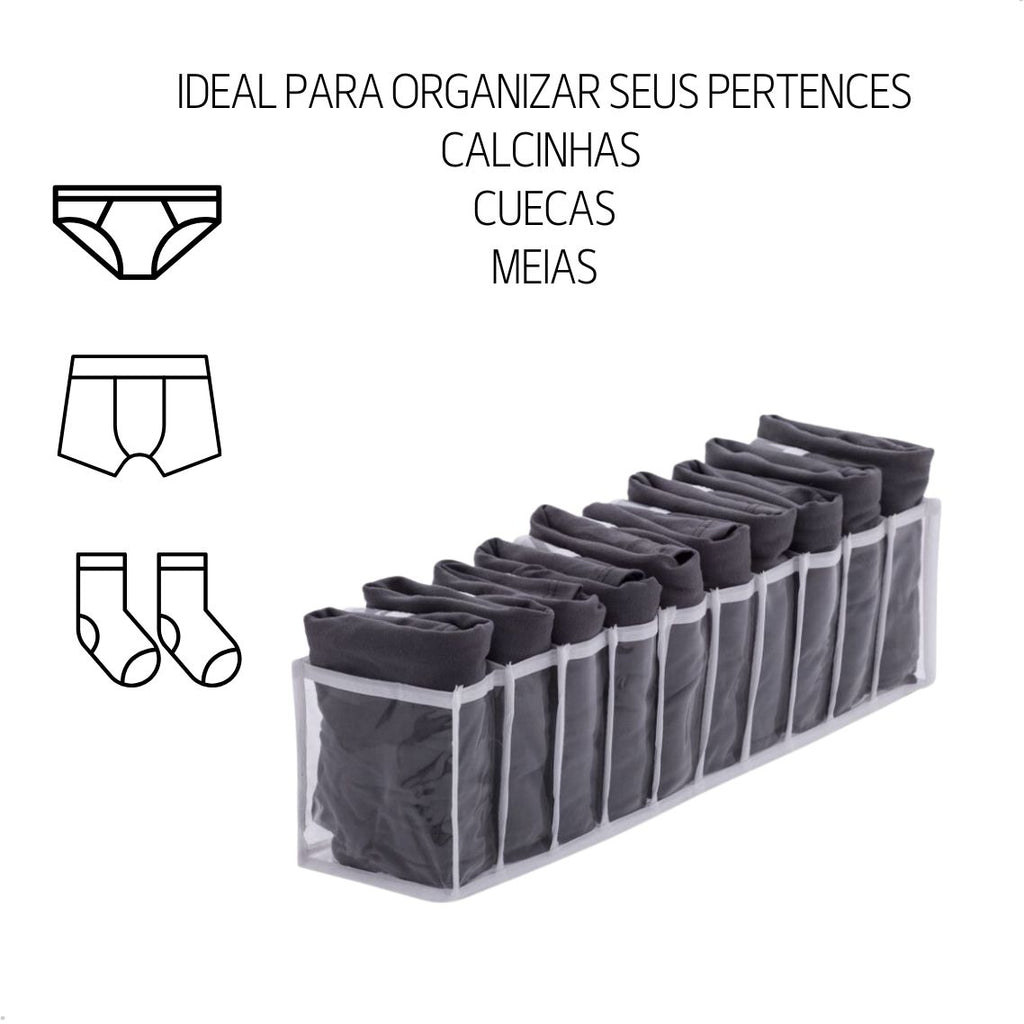 Kit 4 Colmeias Organizadoras Gaveta 40x10x10cm Transparente